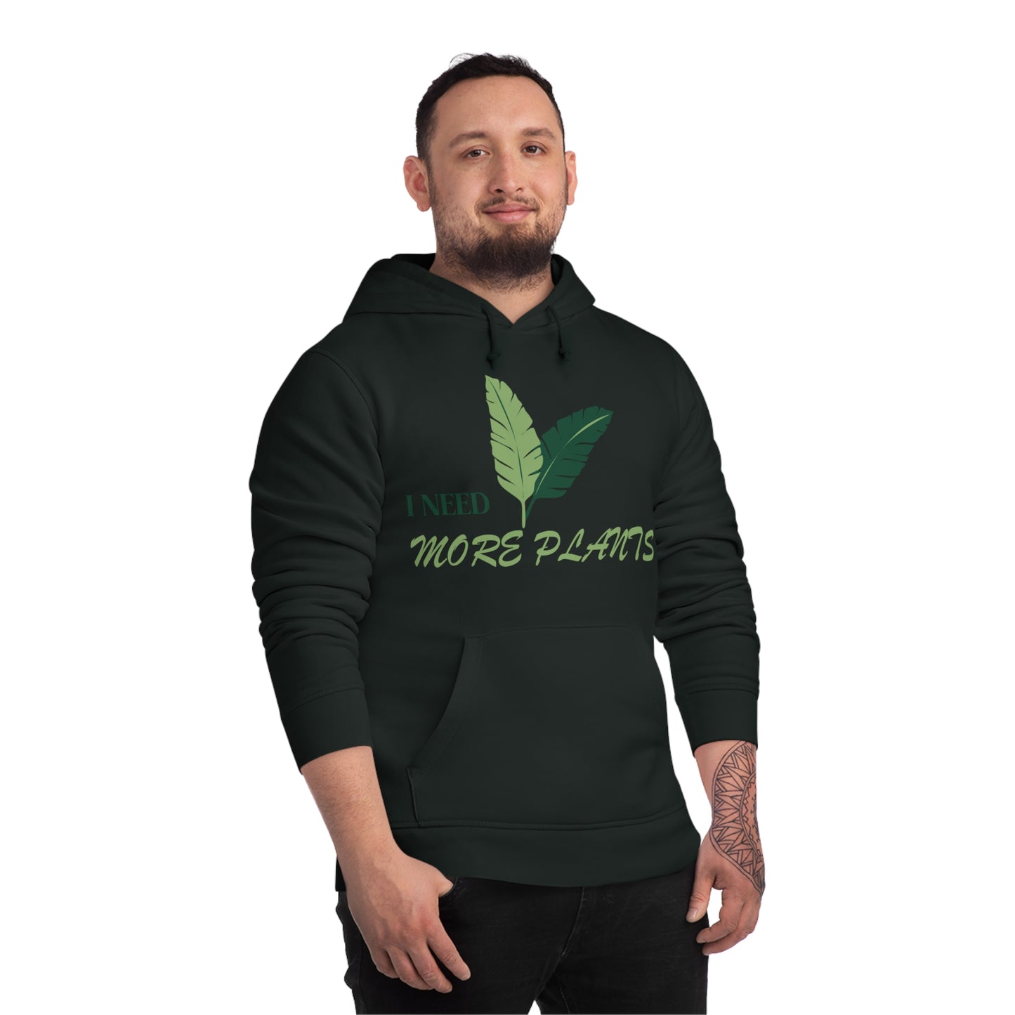 Plant Lover Hoodie - 'I Need More Plants' Eco-Friendly Green Thumb Apparel