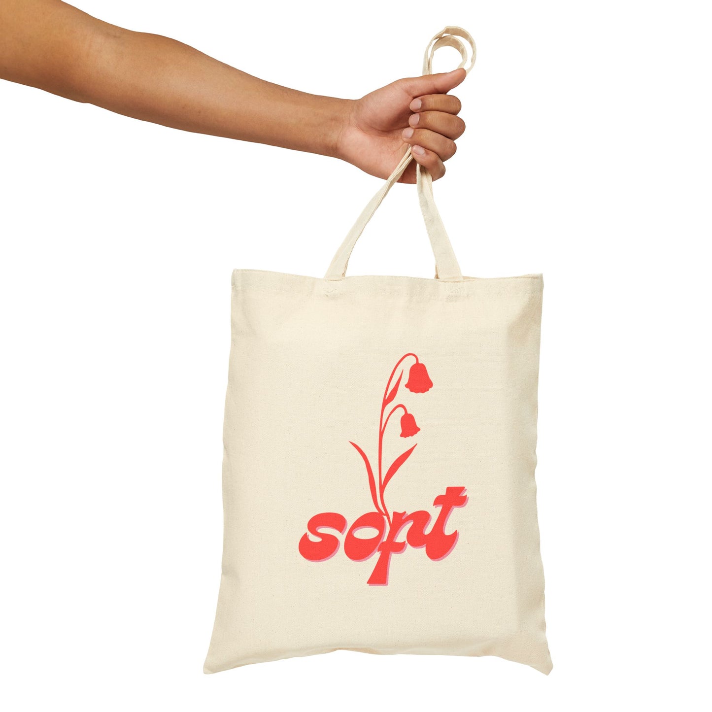 Canvas Tote Bag with Floral Design