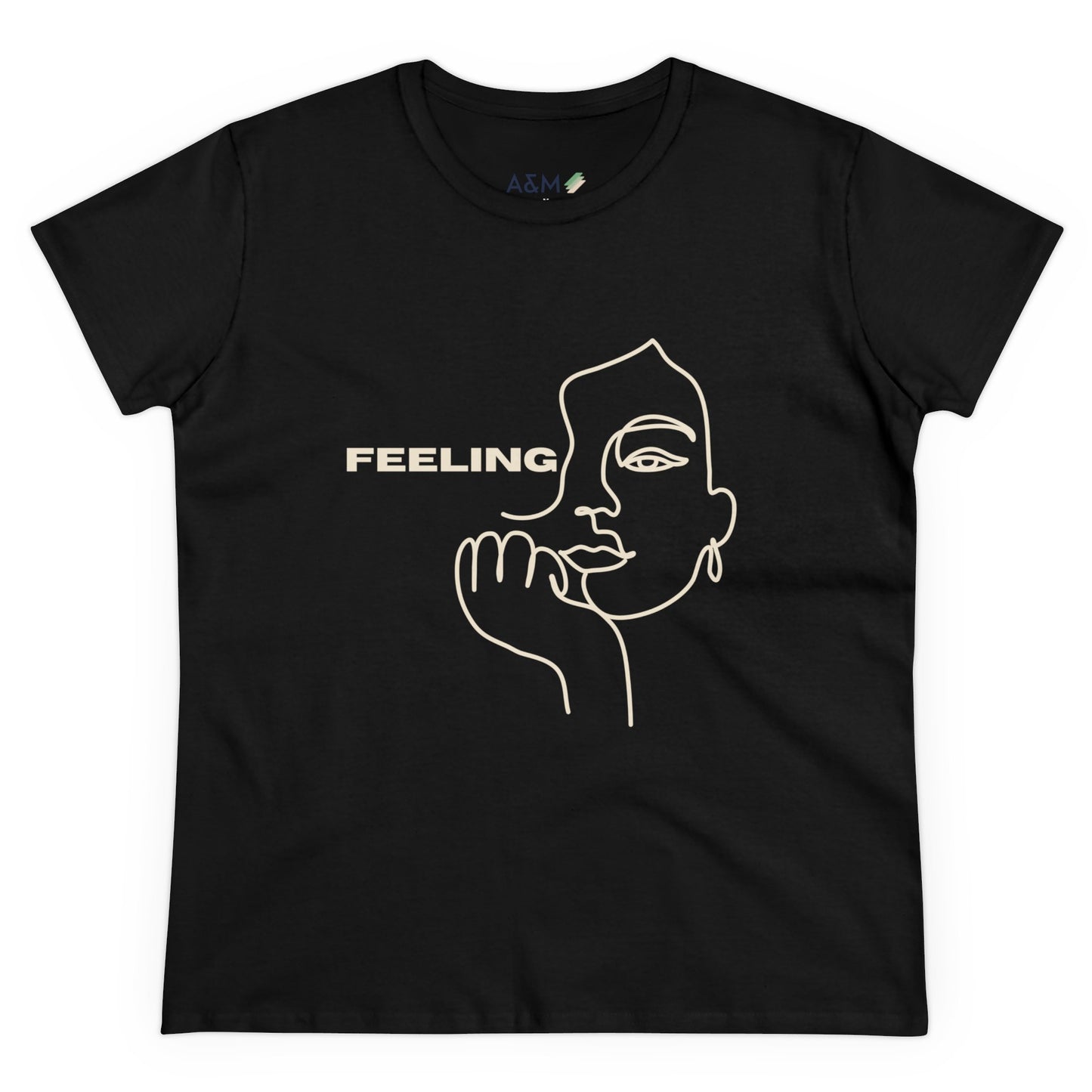 Feeling Line Art Tee | Minimalist Face Design