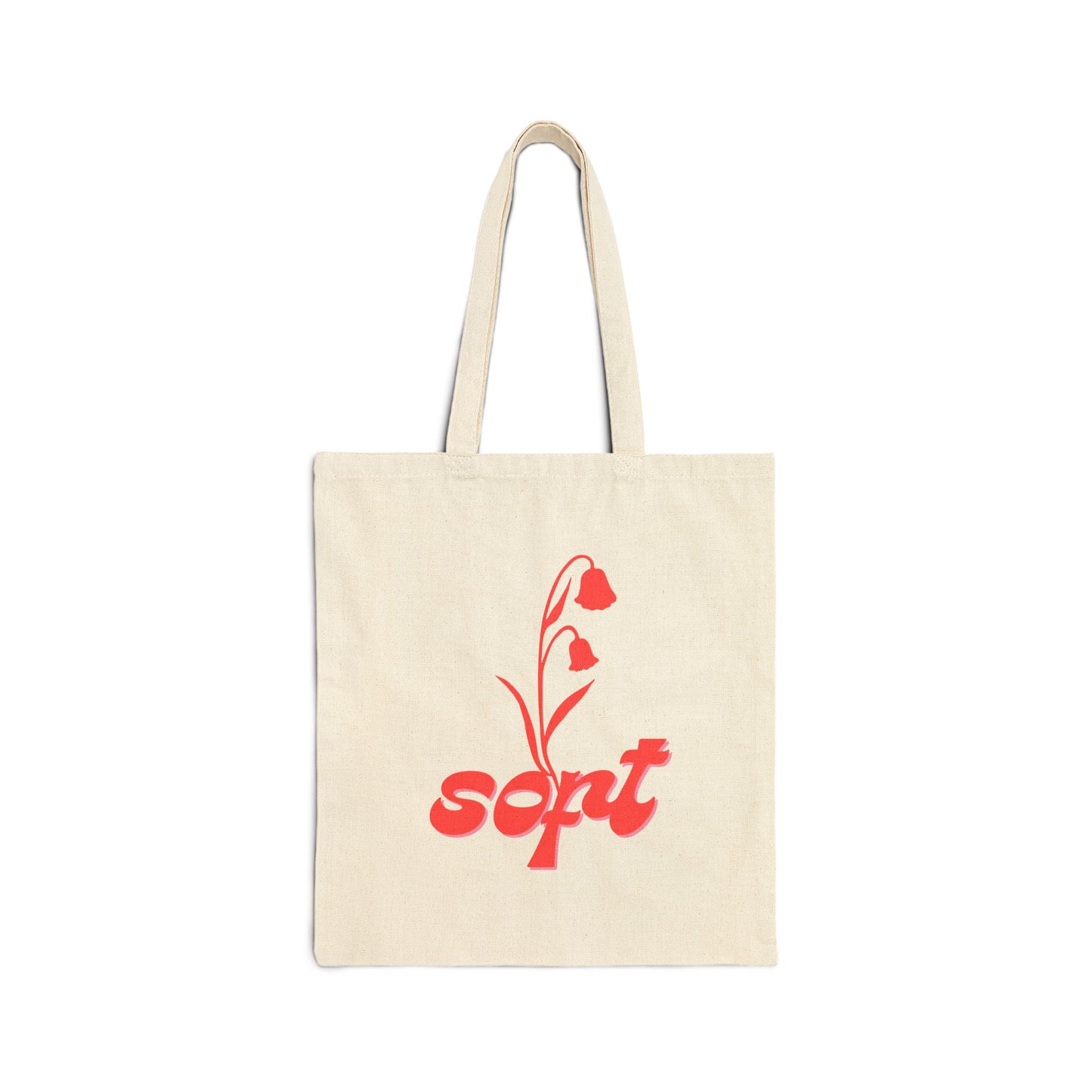 Canvas Tote Bag with Floral Design