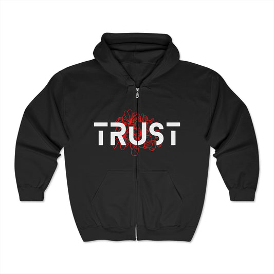 TRUST Graphic Zip-Up Hoodie