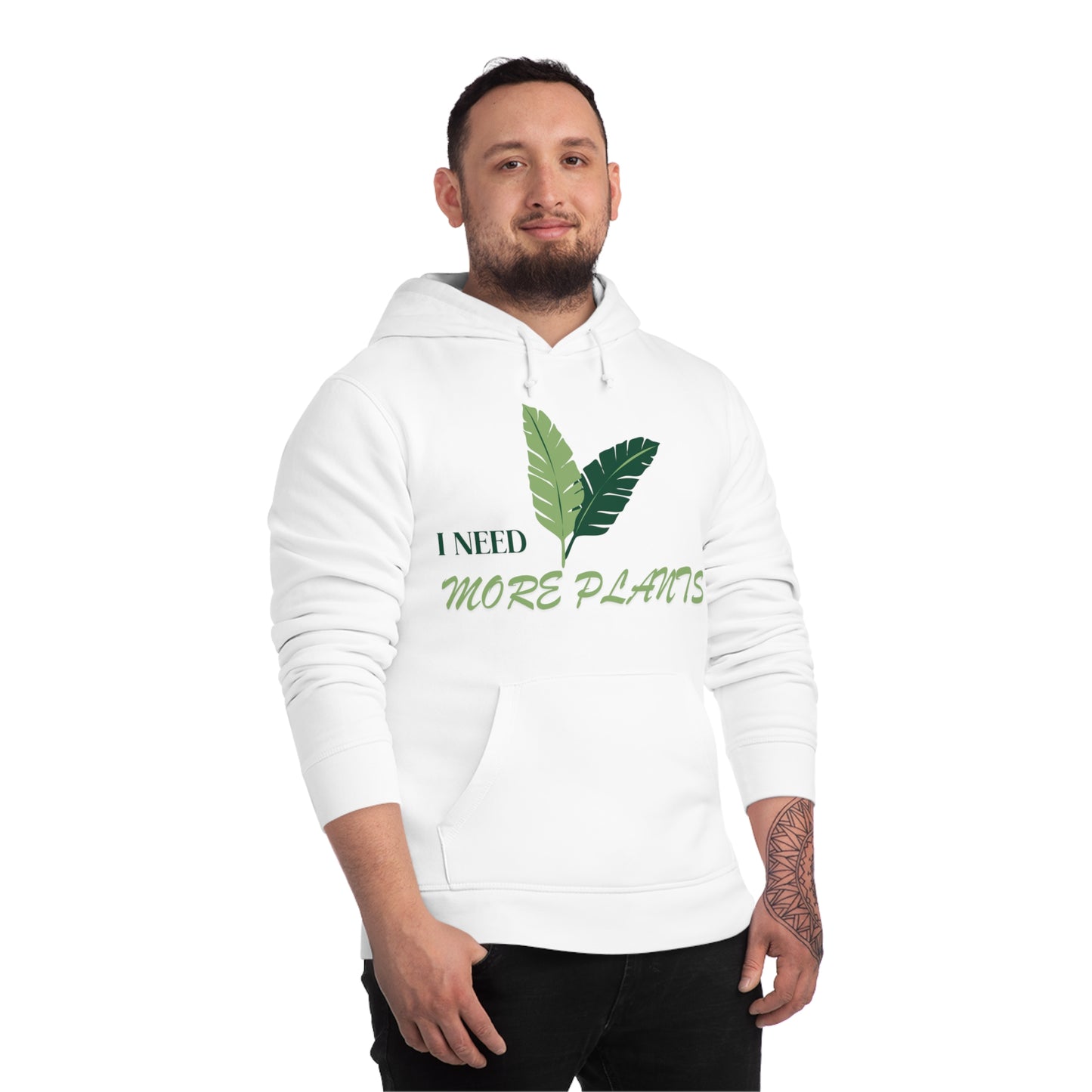 Plant Lover Hoodie - 'I Need More Plants' Eco-Friendly Green Thumb Apparel