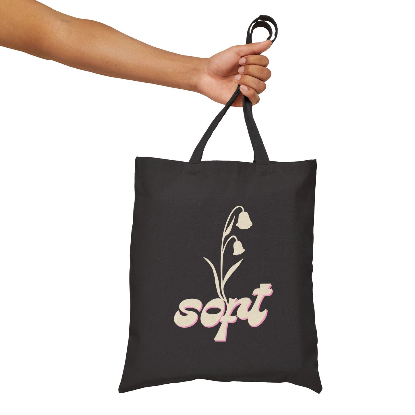 Canvas Tote Bag with Floral Design